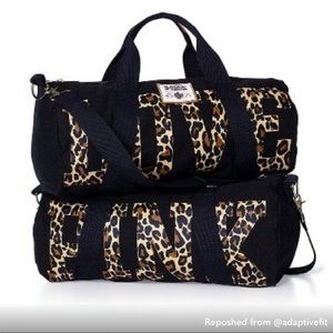 Victoria secret pink duffle bag. Cheetah print.